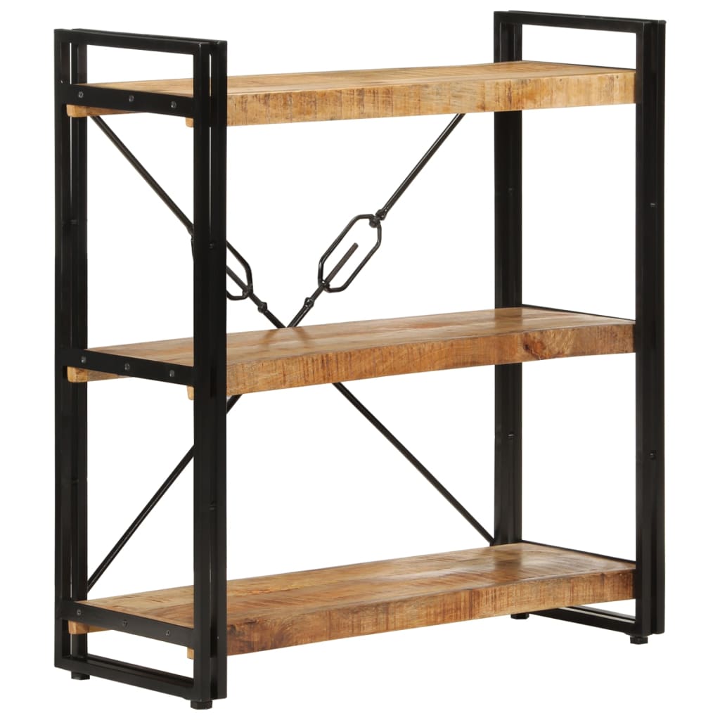 vidaXL Libreria 3 Livelli 77x30x80 cm Legno Massello di Mango e Ferro