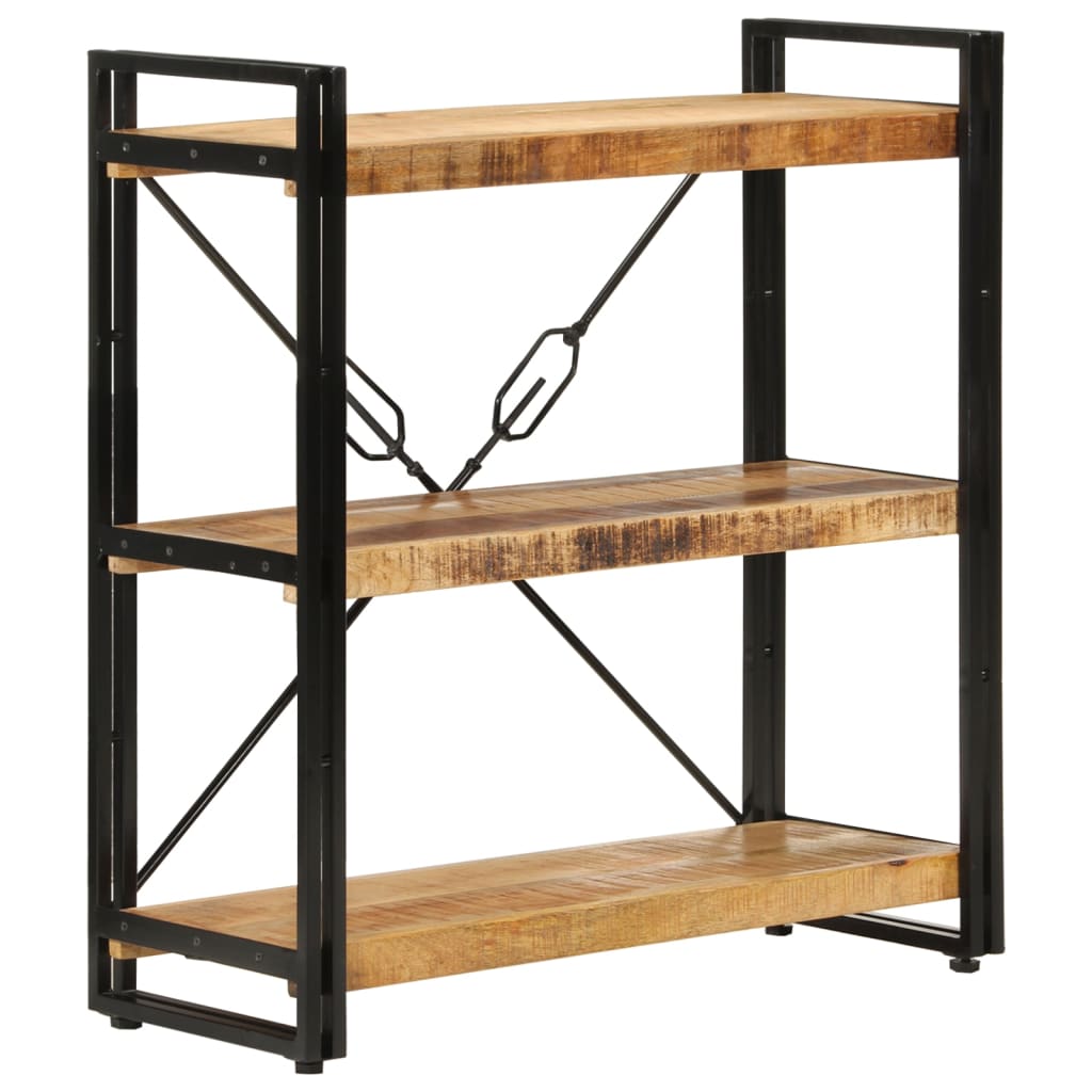 vidaXL Libreria 3 Livelli 77x30x80 cm Legno Massello di Mango e Ferro