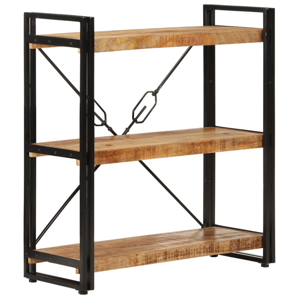 vidaXL Libreria 3 Livelli 77x30x80 cm Legno Massello di Mango e Ferro