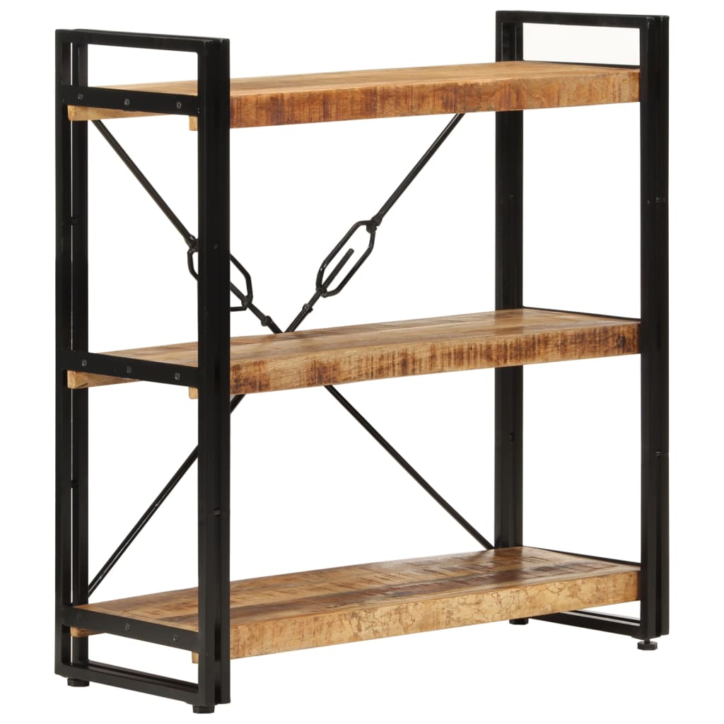 vidaXL Libreria 3 Livelli 77x30x80 cm Legno Massello di Mango e Ferro