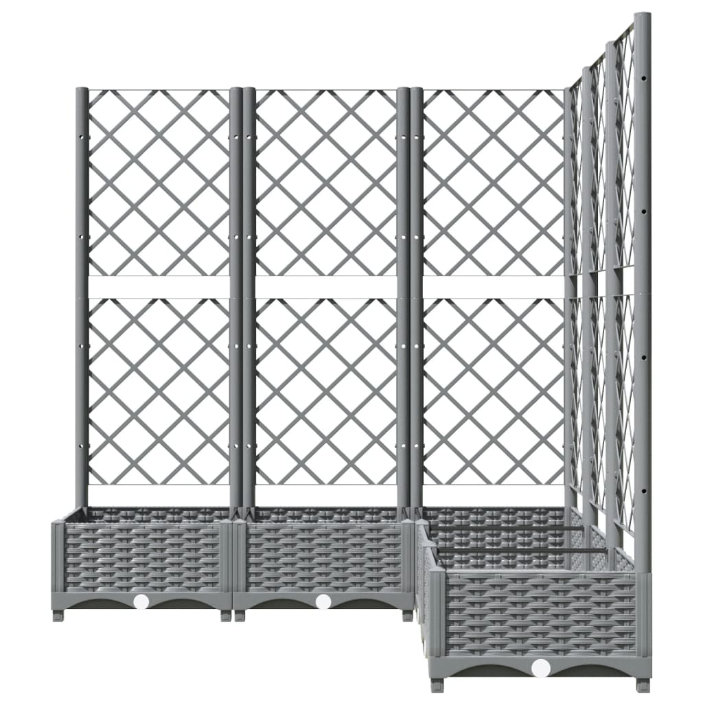 vidaXL Fioriera Giardino e Graticcio Grigio Chiaro 120x120x121,5cm PP
