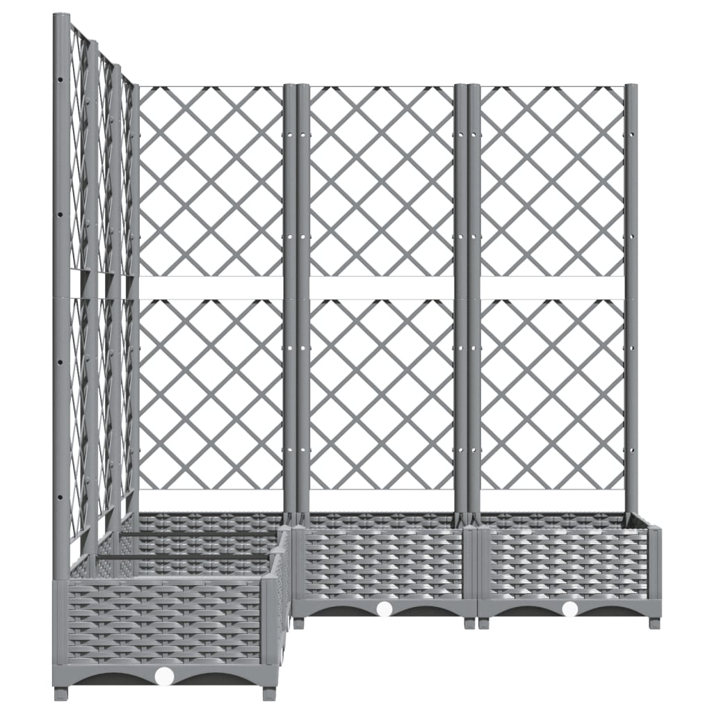 vidaXL Fioriera Giardino e Graticcio Grigio Chiaro 120x120x121,5cm PP