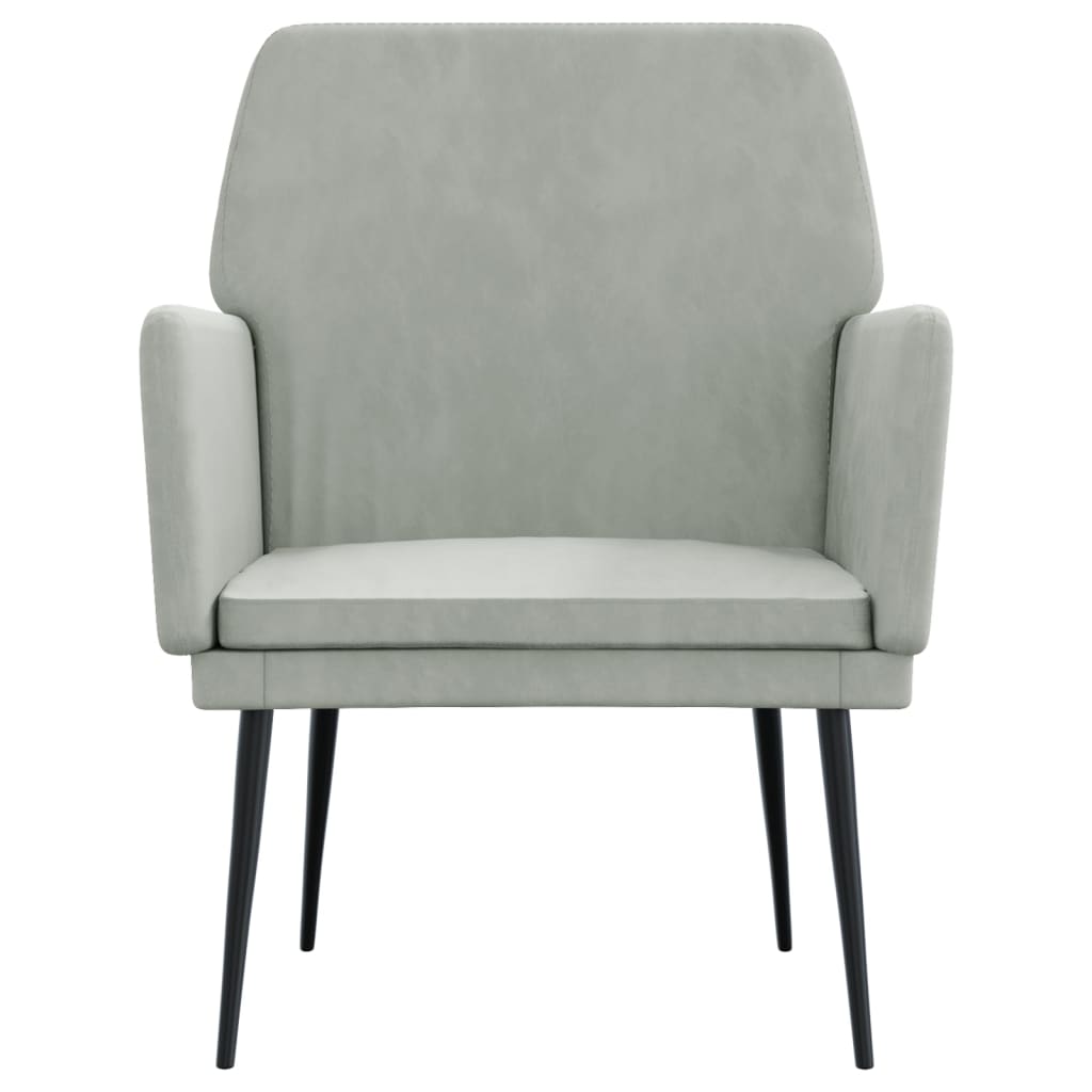 vidaXL Poltrona Grigio Chiaro 62x79x79 cm Velluto