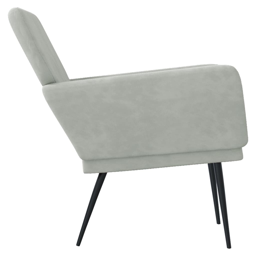 vidaXL Poltrona Grigio Chiaro 62x79x79 cm Velluto