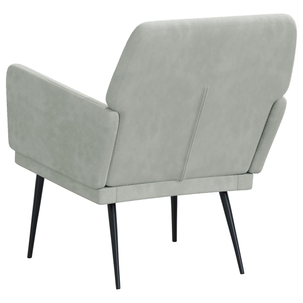 vidaXL Poltrona Grigio Chiaro 62x79x79 cm Velluto