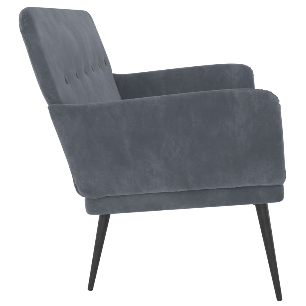 vidaXL Panca Grigio Scuro 108x79x79 cm in Velluto