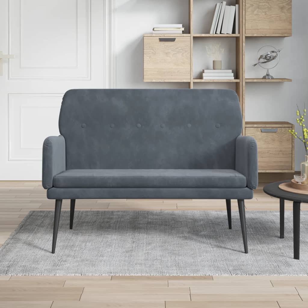 vidaXL Panca Grigio Scuro 108x79x79 cm in Velluto