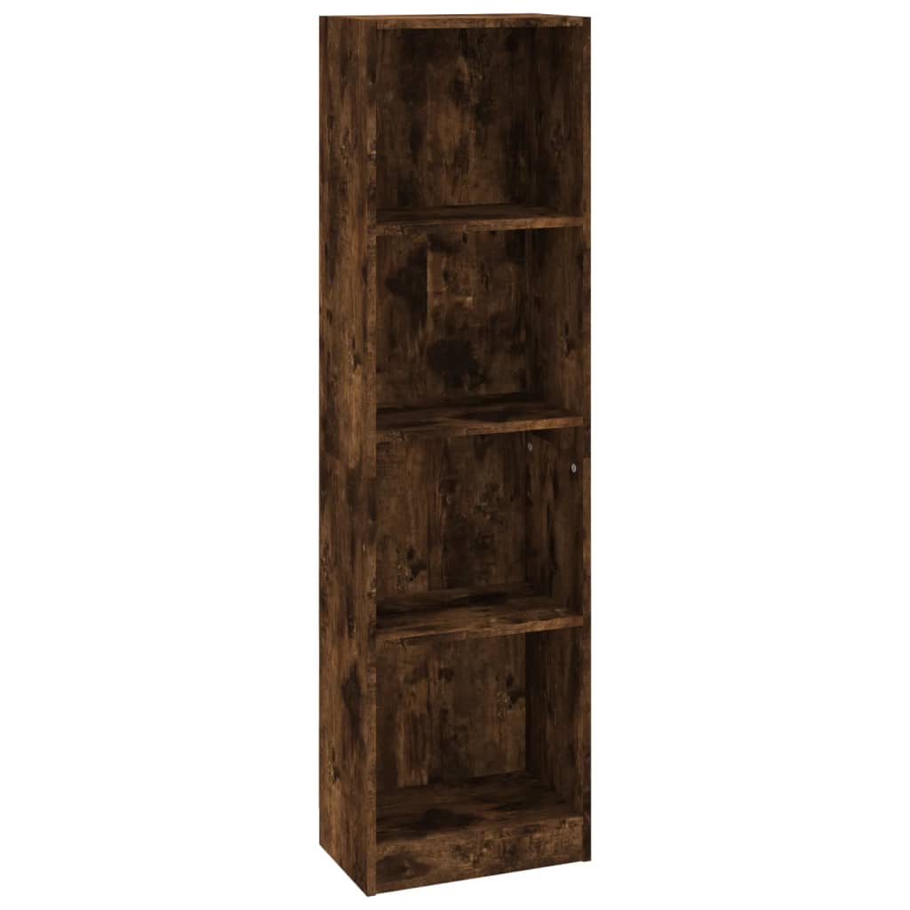 vidaXL Libreria a 4 Ripiani Rovere Fumo 40x24x143 cm Legno Multistrato VIDAXL