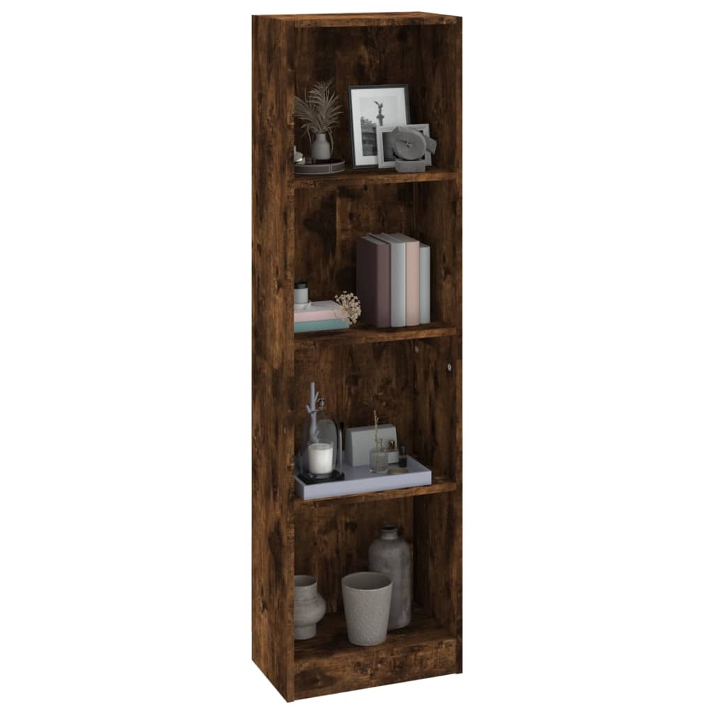 vidaXL Libreria a 4 Ripiani Rovere Fumo 40x24x143 cm Legno Multistrato VIDAXL