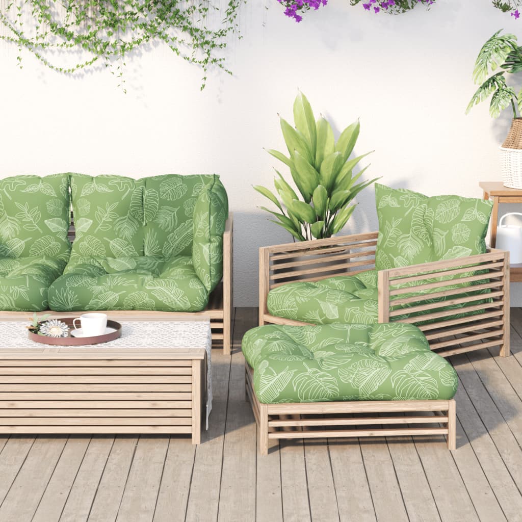 vidaXL Cuscini per Pallet 2 pz Motivo a Foglie in Tessuto Oxford