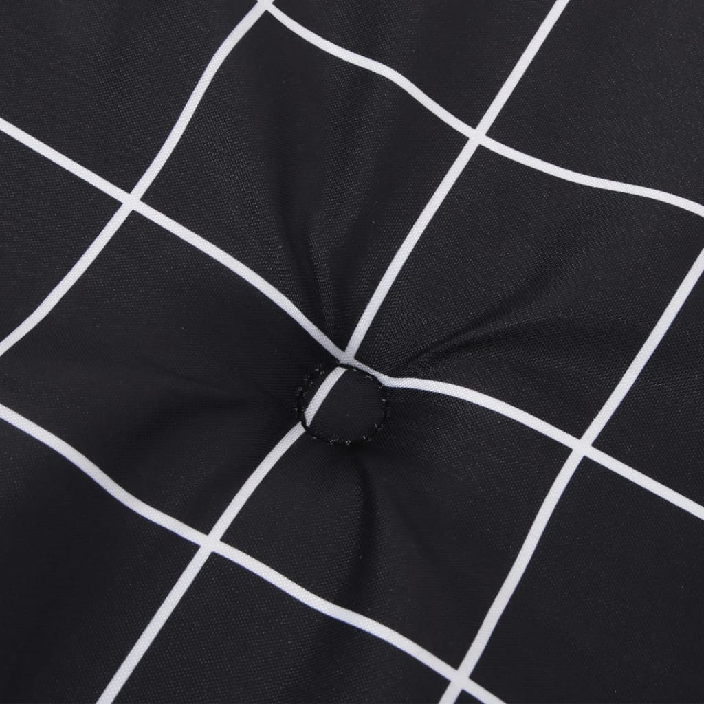 vidaXL Cuscino Panca Giardino Motivo a Quadri Nero 200x50x3 cm Tessuto