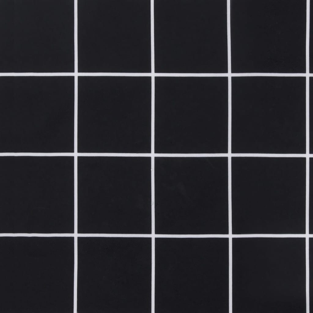 vidaXL Cuscino Panca Giardino Motivo a Quadri Nero 200x50x3 cm Tessuto