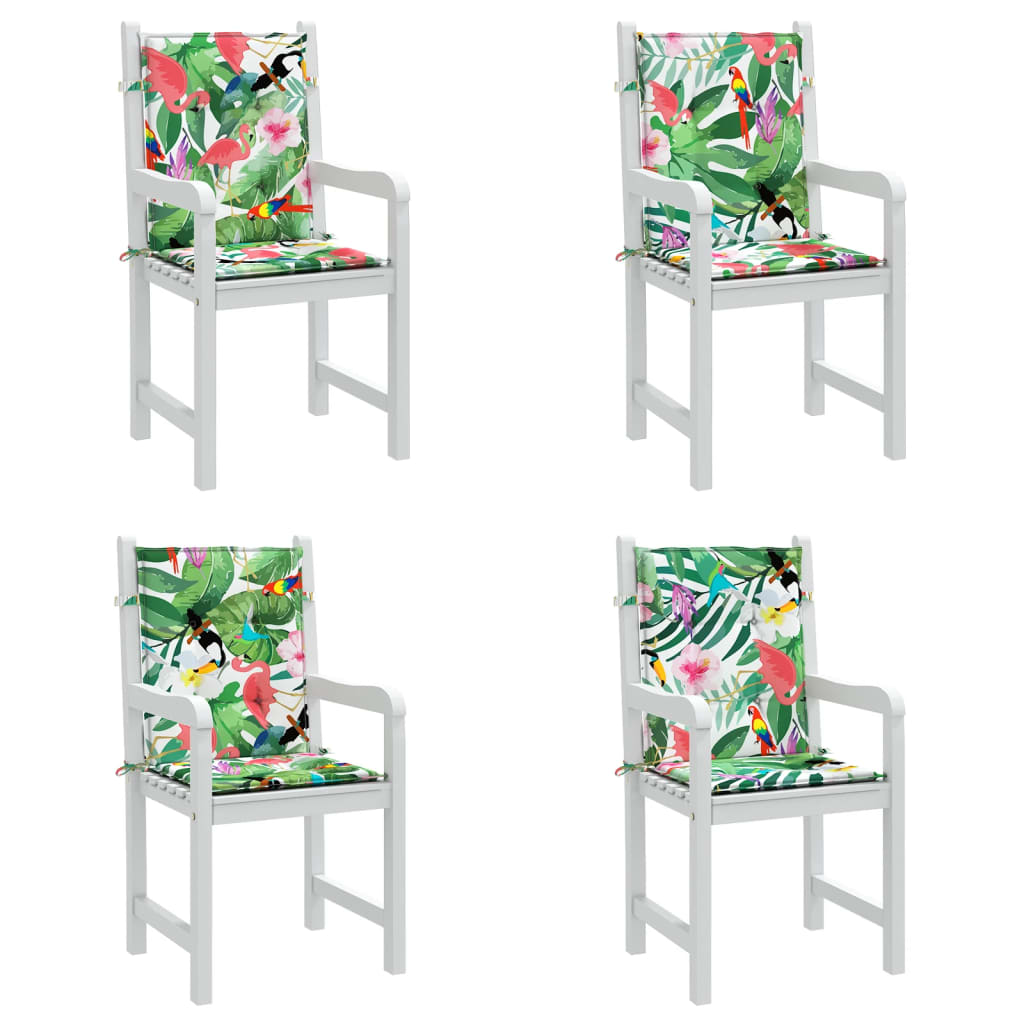 vidaXL Cuscini per Sedia Schienale Basso 4 pz Multicolore in Tessuto
