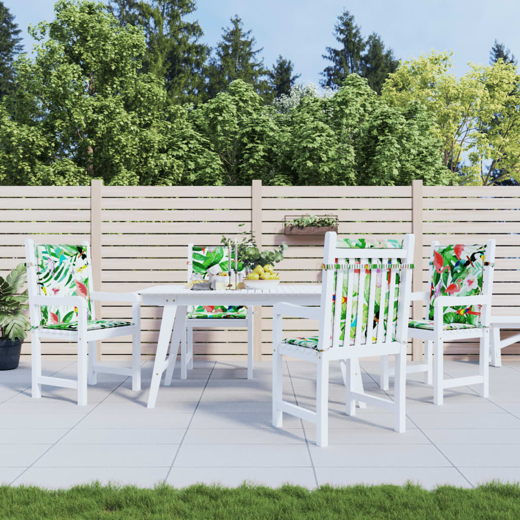 vidaXL Cuscini per Sedia Schienale Basso 4 pz Multicolore in Tessuto
