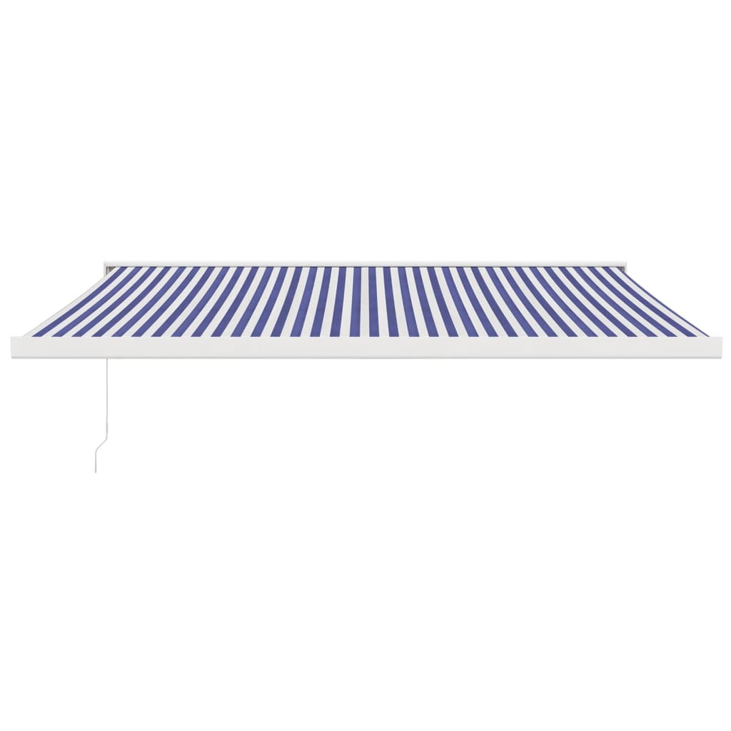 vidaXL Tenda Sole Retrattile Blu e Bianca 4,5x3 m Tessuto e Alluminio
