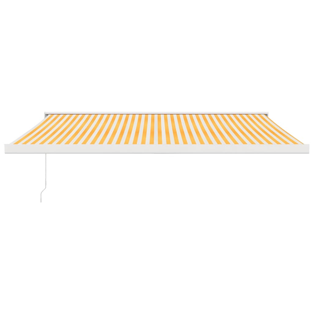 vidaXL Tenda Sole Retrattile Gialla e Bianca 4x3 m Tessuto e Alluminio