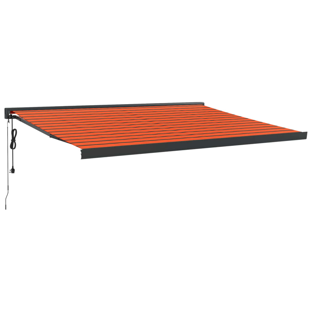 vidaXL Tenda Sole Retrattile Arancione Marrone 4x3m Tessuto Alluminio