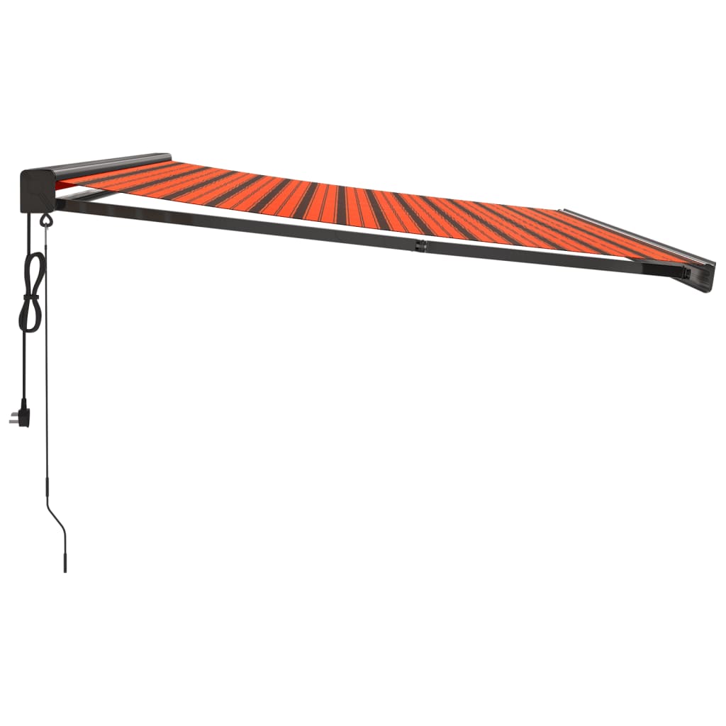 vidaXL Tenda Sole Retrattile Arancione Marrone 4x3m Tessuto Alluminio