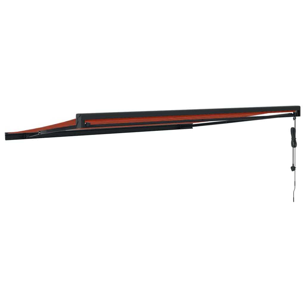vidaXL Tenda Sole Retrattile Arancione Marrone 4x3m Tessuto Alluminio