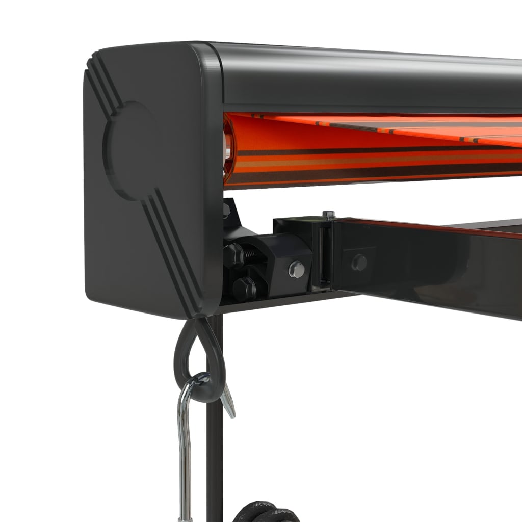 vidaXL Tenda Sole Retrattile Arancione Marrone 4x3m Tessuto Alluminio