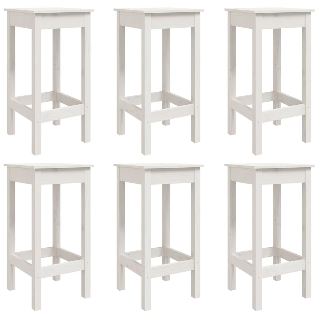 vidaXL Set Bar da Giardino 7 pz Bianco in Legno Massello di Pino