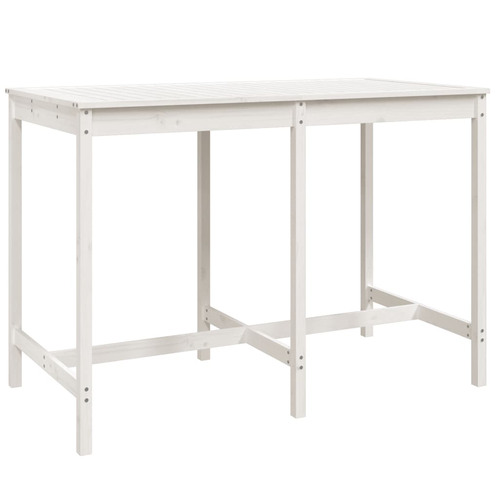 vidaXL Set Bar da Giardino 7 pz Bianco in Legno Massello di Pino