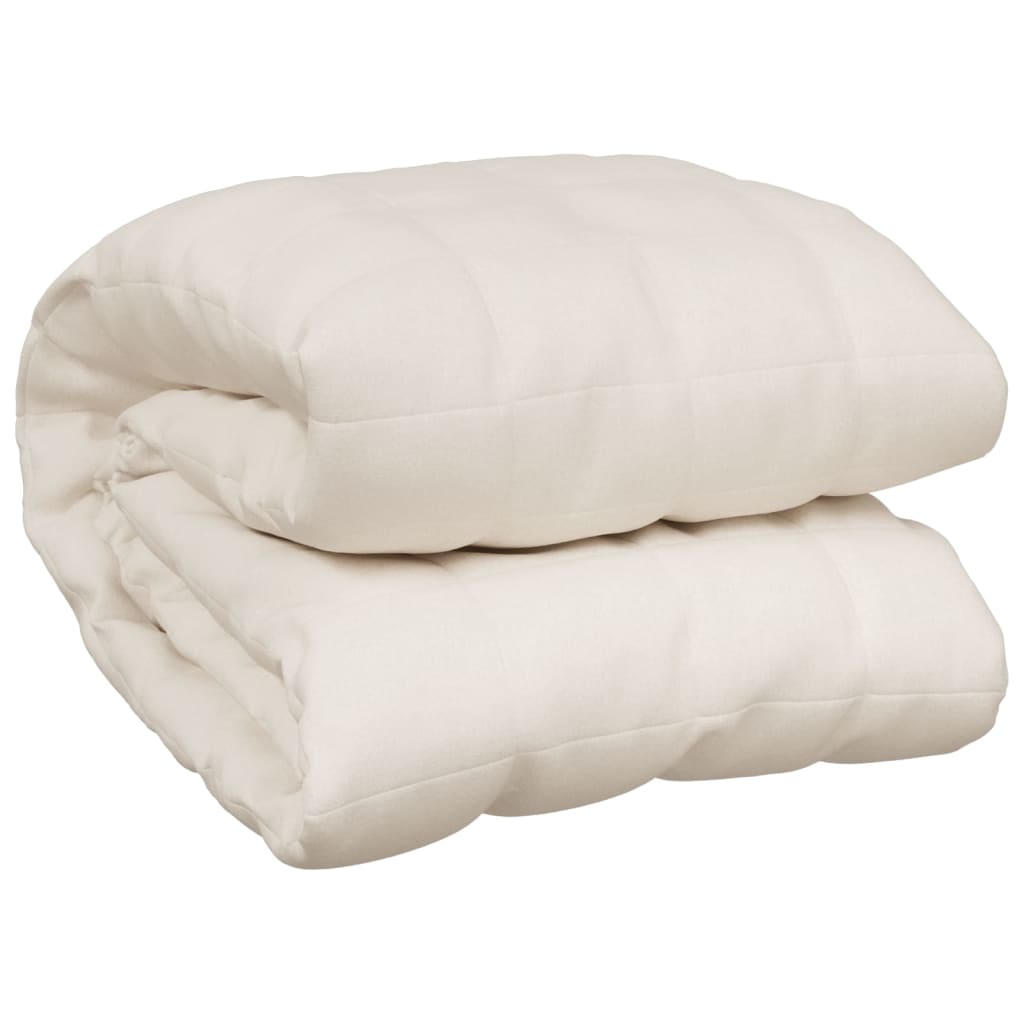 vidaXL Coperta Ponderata Crema Chiaro 220x230 cm 15 kg Tessuto