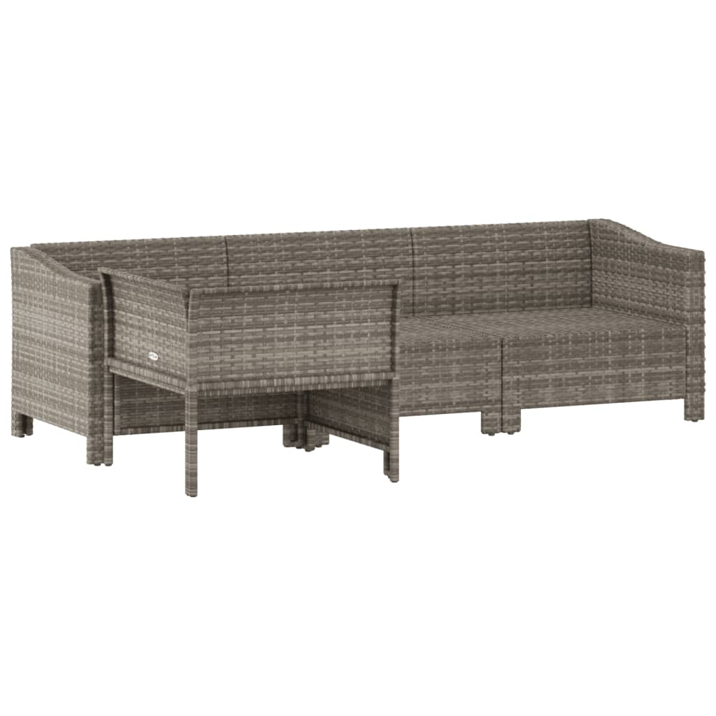 vidaXL Set Divani da Giardino 4 pz con Cuscini in Polyrattan Grigio