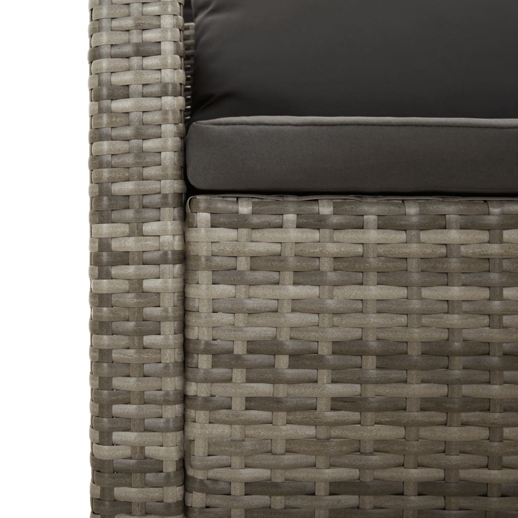 vidaXL Set Divani da Giardino 4 pz con Cuscini in Polyrattan Grigio