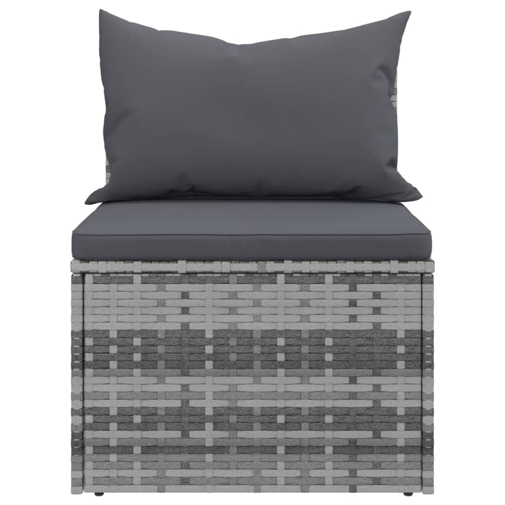 vidaXL Divani Centrali da Giardino con Cuscini 2pz Polyrattan Grigio