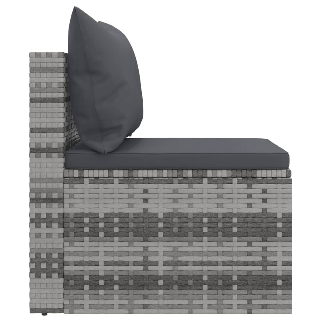 vidaXL Divani Centrali da Giardino con Cuscini 2pz Polyrattan Grigio