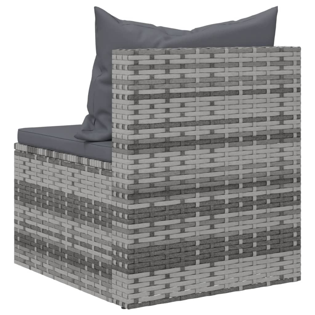 vidaXL Divani Centrali da Giardino con Cuscini 2pz Polyrattan Grigio