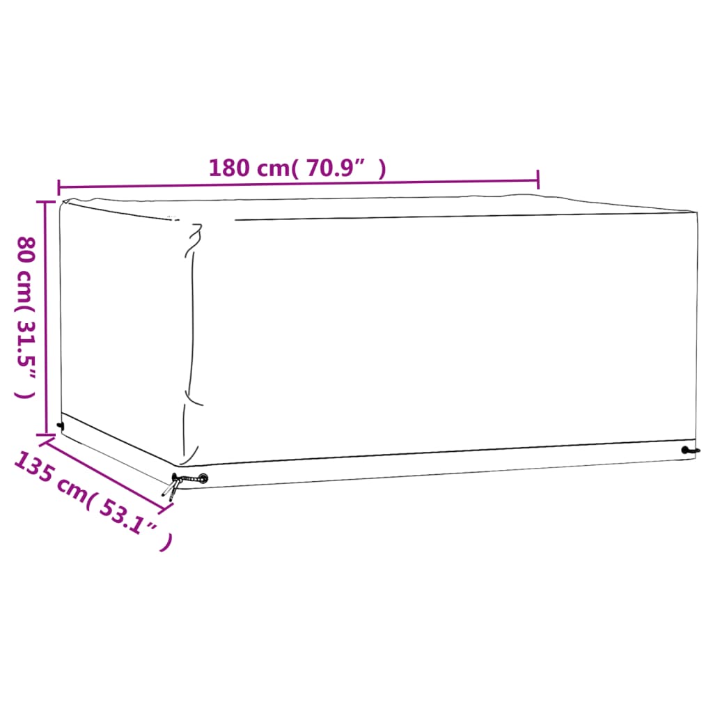 vidaXL Copertura Mobili Giardino 8 Occhielli 180x135x80cm Rettangolare