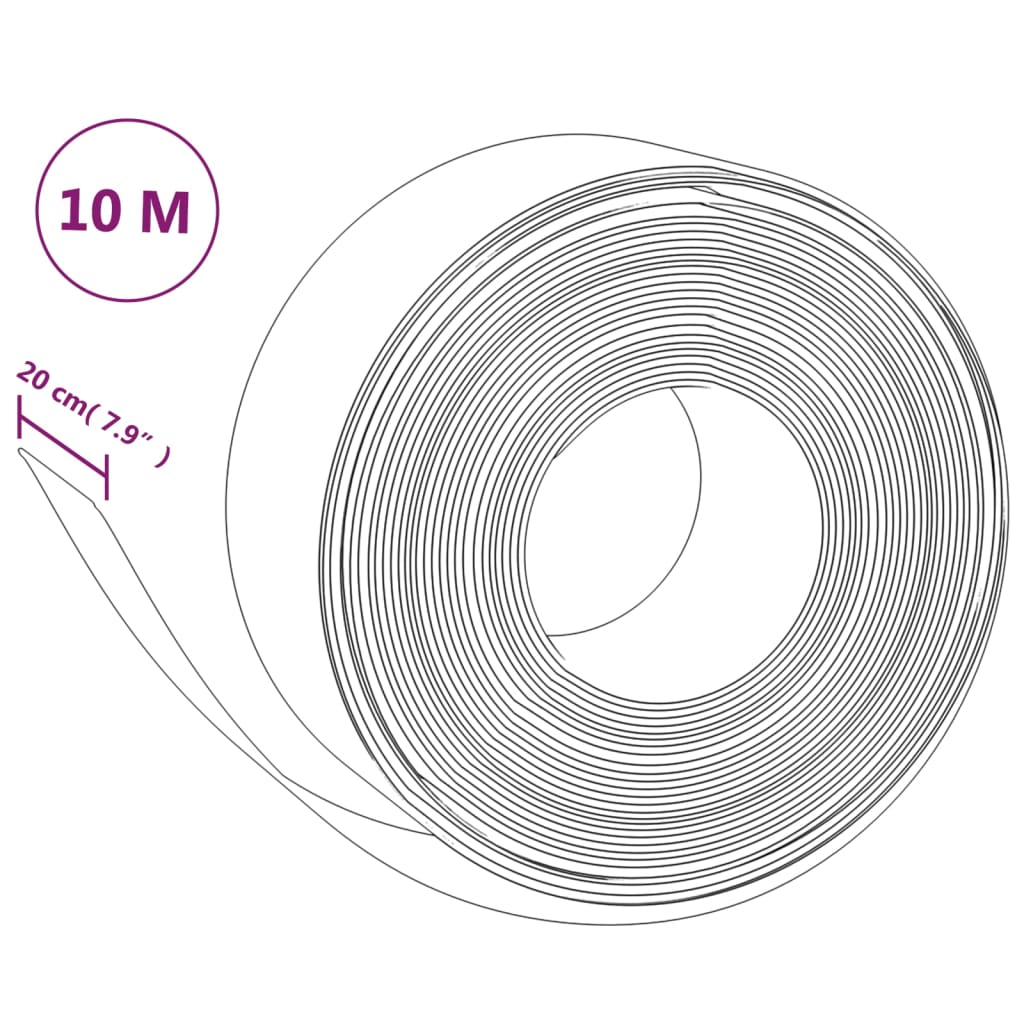 vidaXL Bordature da Giardino 2 pz Nere 10 m 20 cm in Polietilene