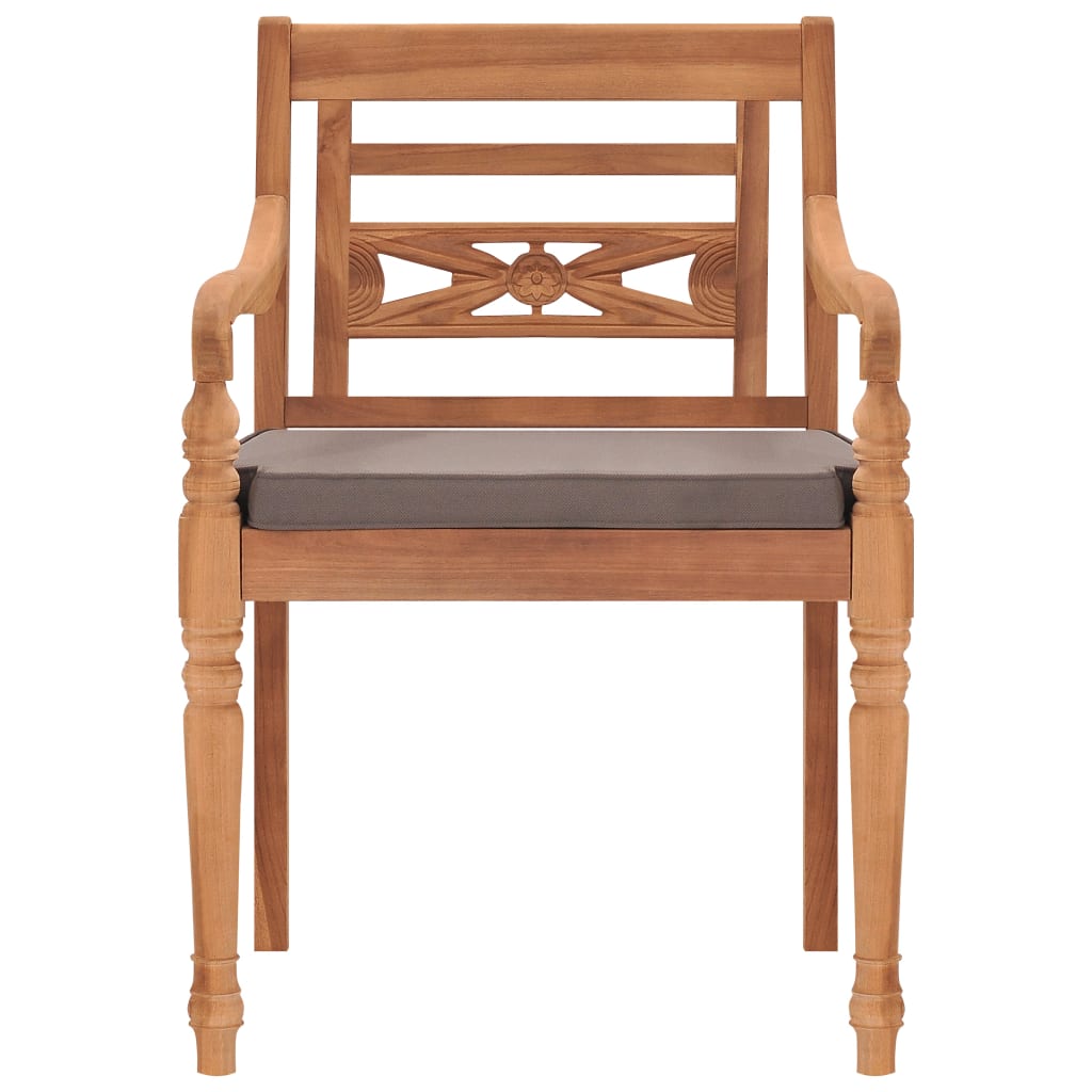 vidaXL Set Pranzo Giardino 9pz con Cuscini Grigio Scuro Massello Teak