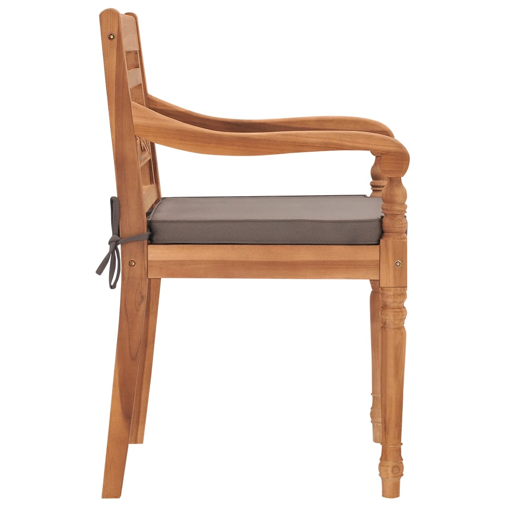 vidaXL Set Pranzo Giardino 9pz con Cuscini Grigio Scuro Massello Teak