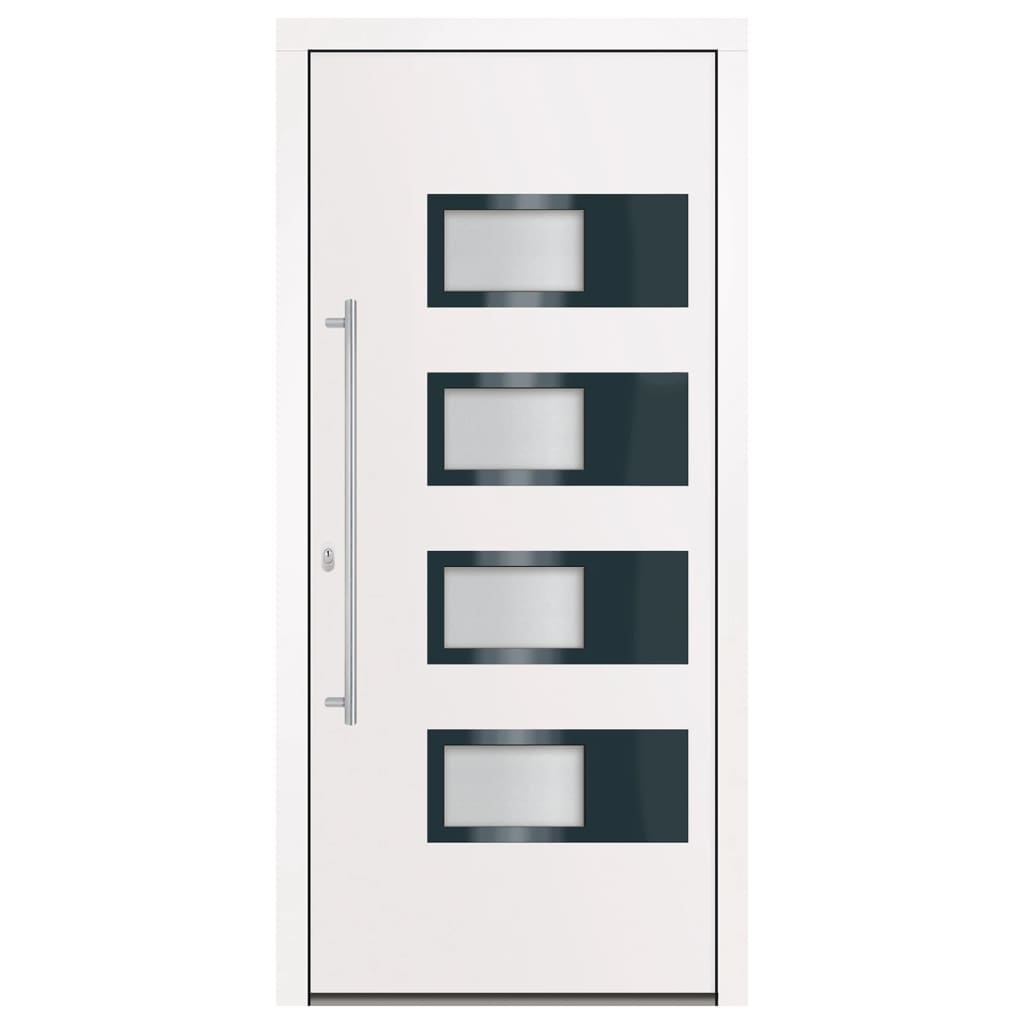vidaXL Porta Ingresso Bianca 100x210 cm in Alluminio e PVC