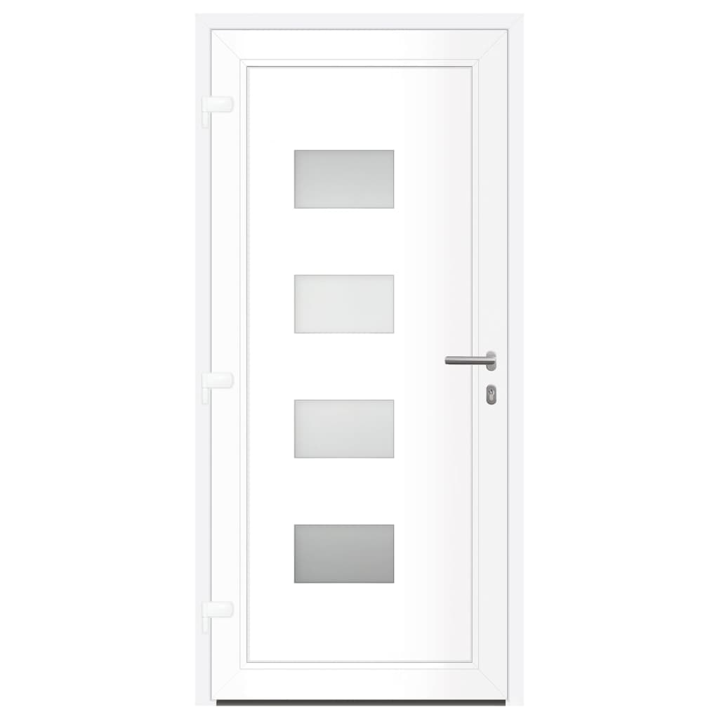 vidaXL Porta Ingresso Bianca 100x210 cm in Alluminio e PVC