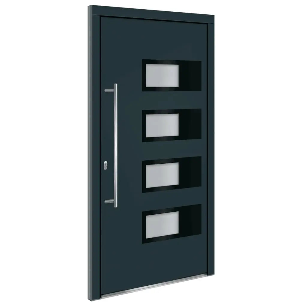 vidaXL Porta Ingresso Antracite 100x200 cm in Alluminio e PVC VIDAXL