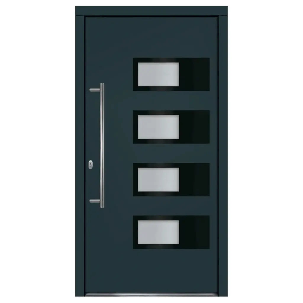 vidaXL Porta Ingresso Antracite 100x200 cm in Alluminio e PVC VIDAXL