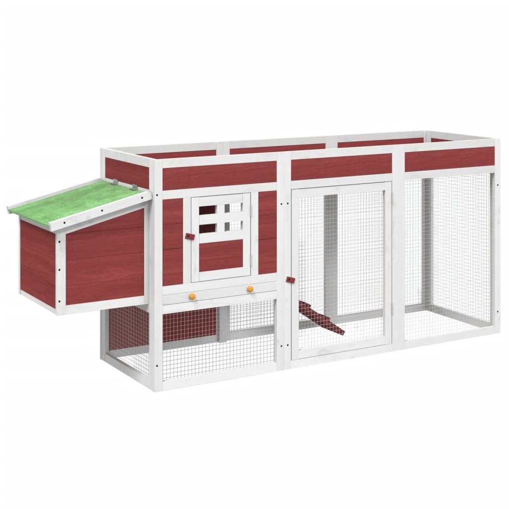 vidaXL Pollaio Moka 204x50x84 cm in Legno Massello di Pino