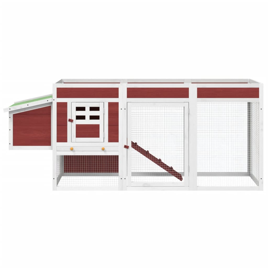 vidaXL Pollaio Moka 204x50x84 cm in Legno Massello di Pino