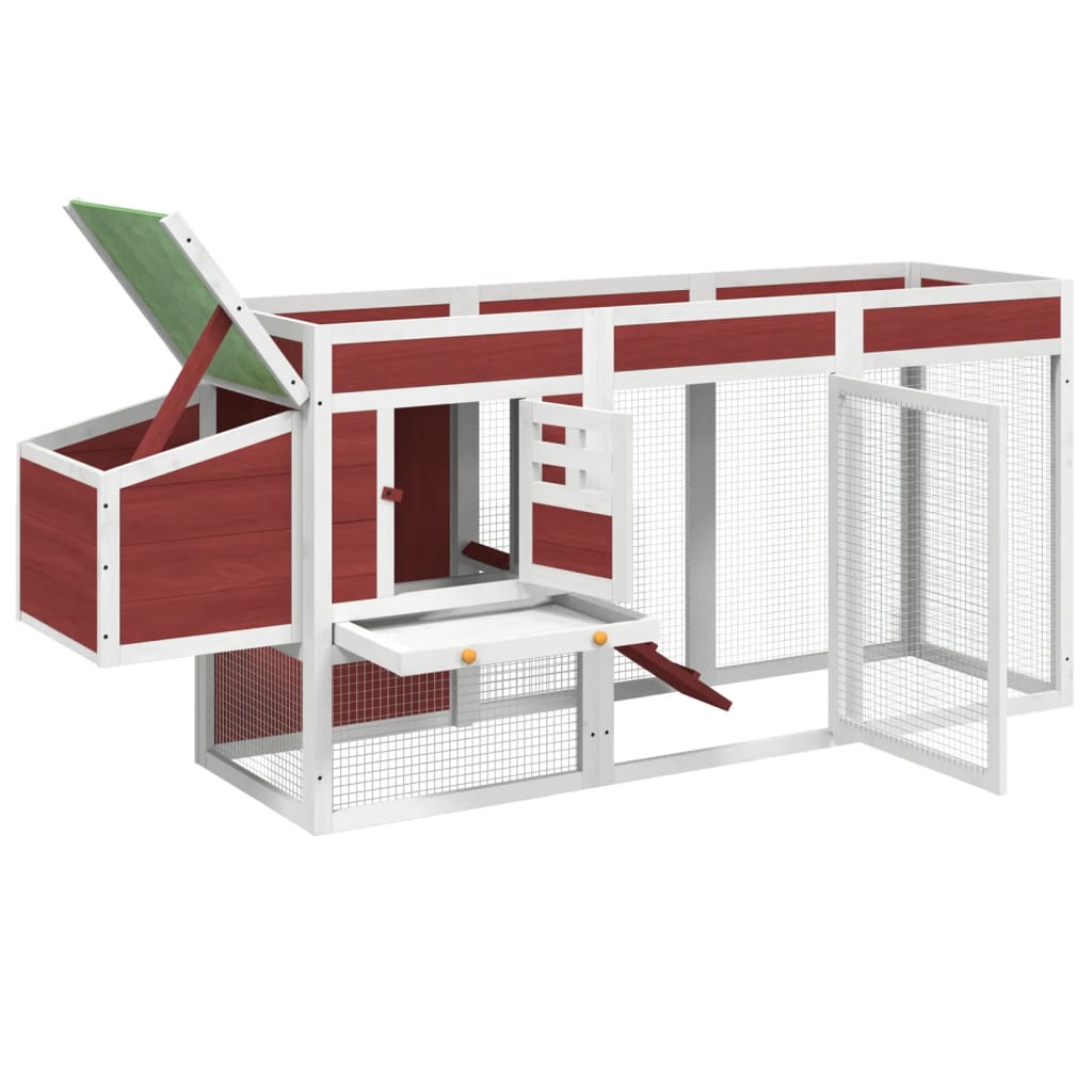 vidaXL Pollaio Moka 204x50x84 cm in Legno Massello di Pino