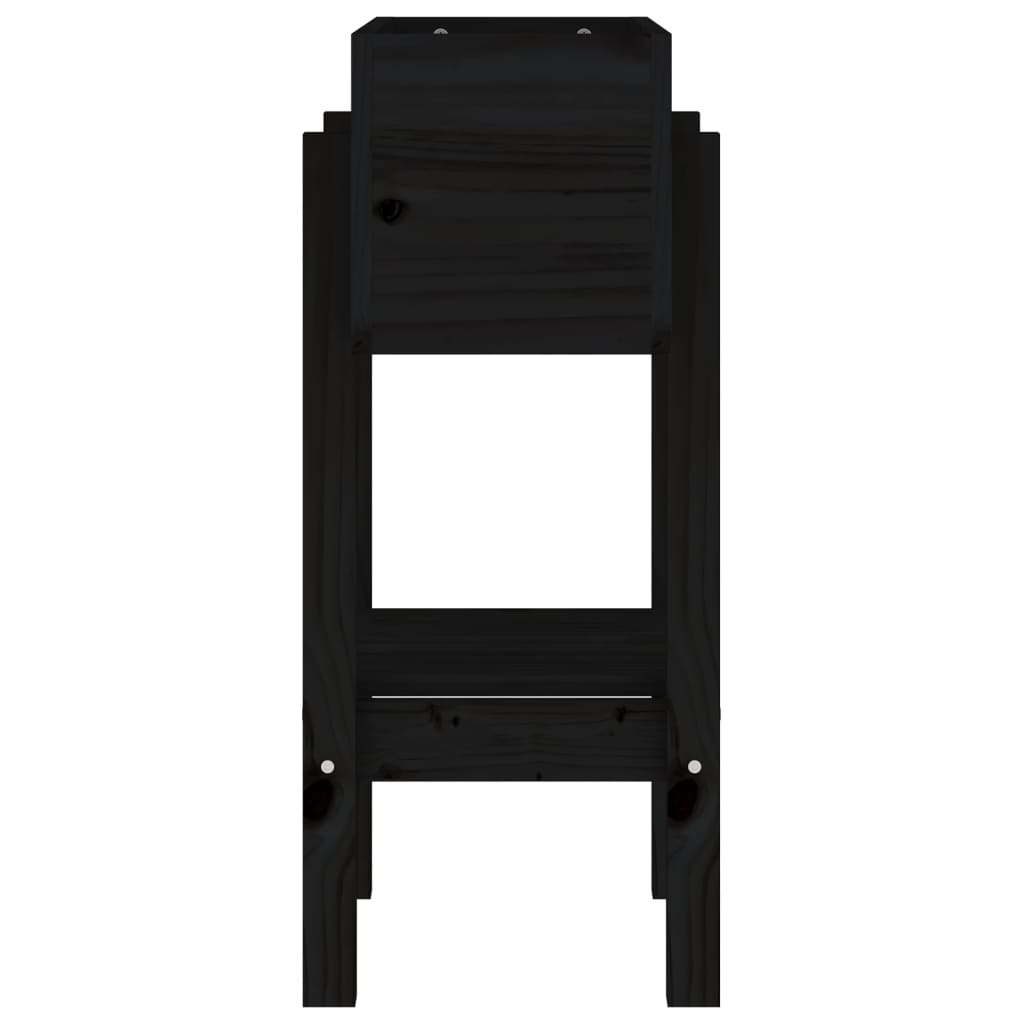 vidaXL Fioriera da Giardino Nera 62x30x69 cm Legno Massello di Pino