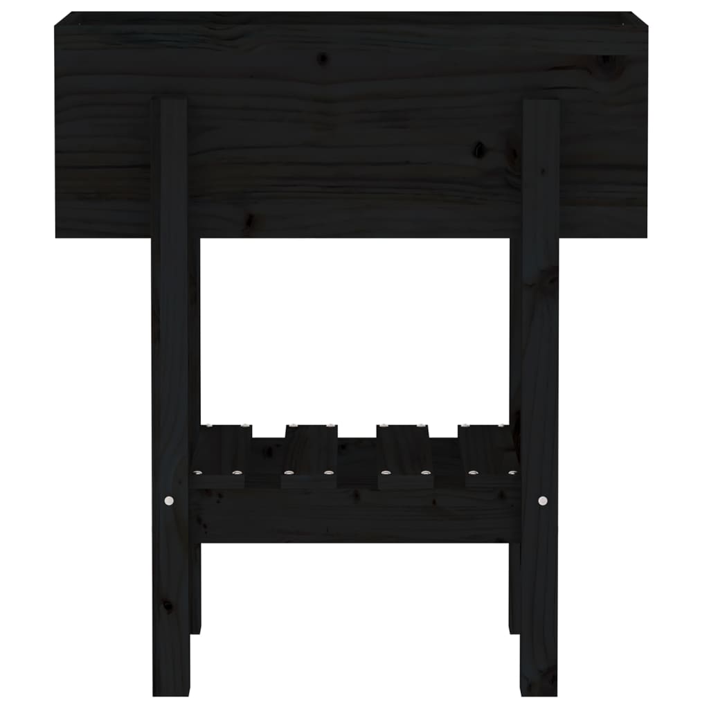 vidaXL Fioriera da Giardino Nera 62x30x69 cm Legno Massello di Pino