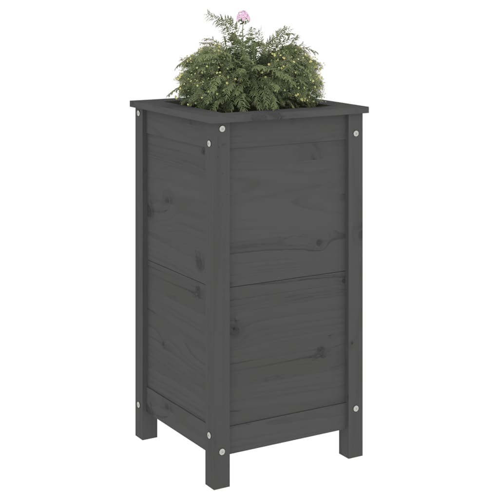 vidaXL Fioriera da Giardino Grigia 40x40x78 cm Legno Massello di Pino
