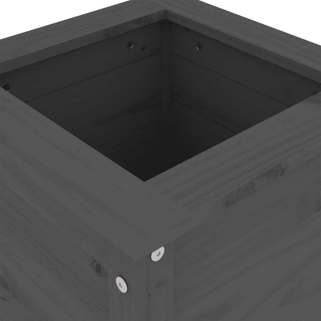 vidaXL Fioriera da Giardino Grigia 40x40x78 cm Legno Massello di Pino
