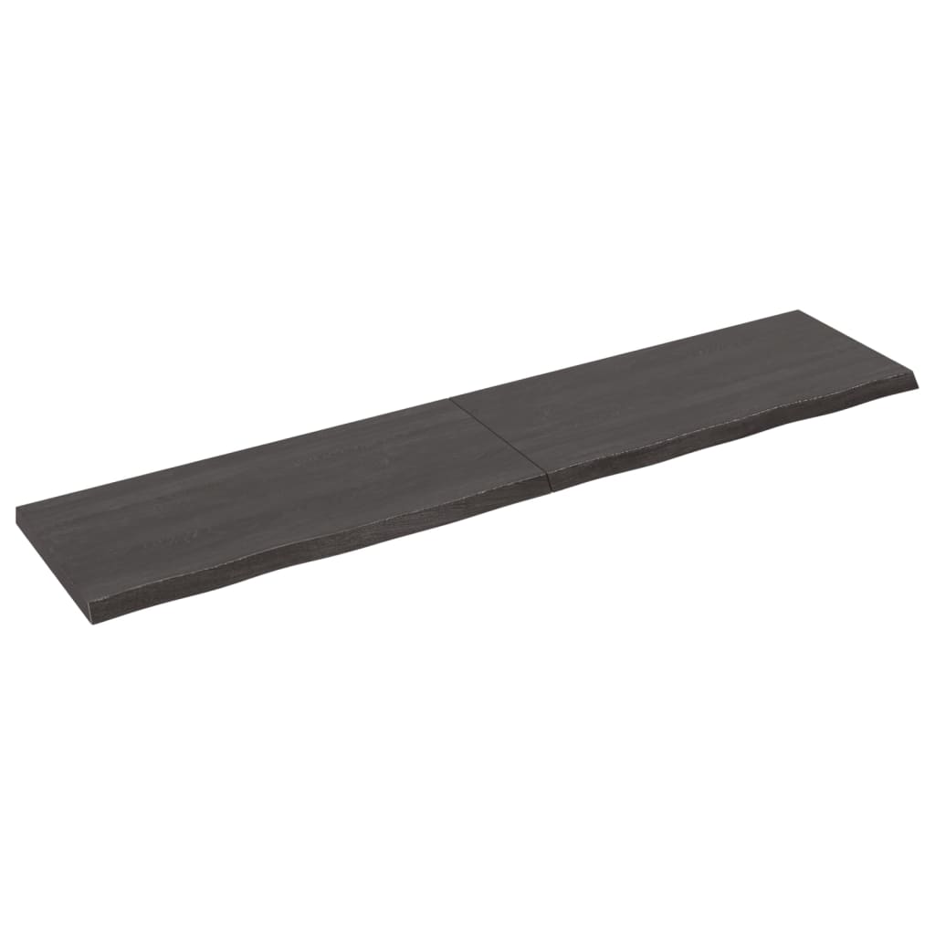 vidaXL Ripiano Marrone Scuro 180x40x(2-4) cm Massello Rovere Trattato