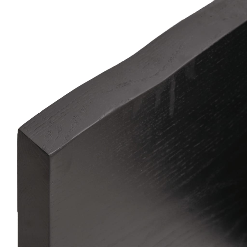 vidaXL Ripiano Marrone Scuro 180x40x(2-4) cm Massello Rovere Trattato