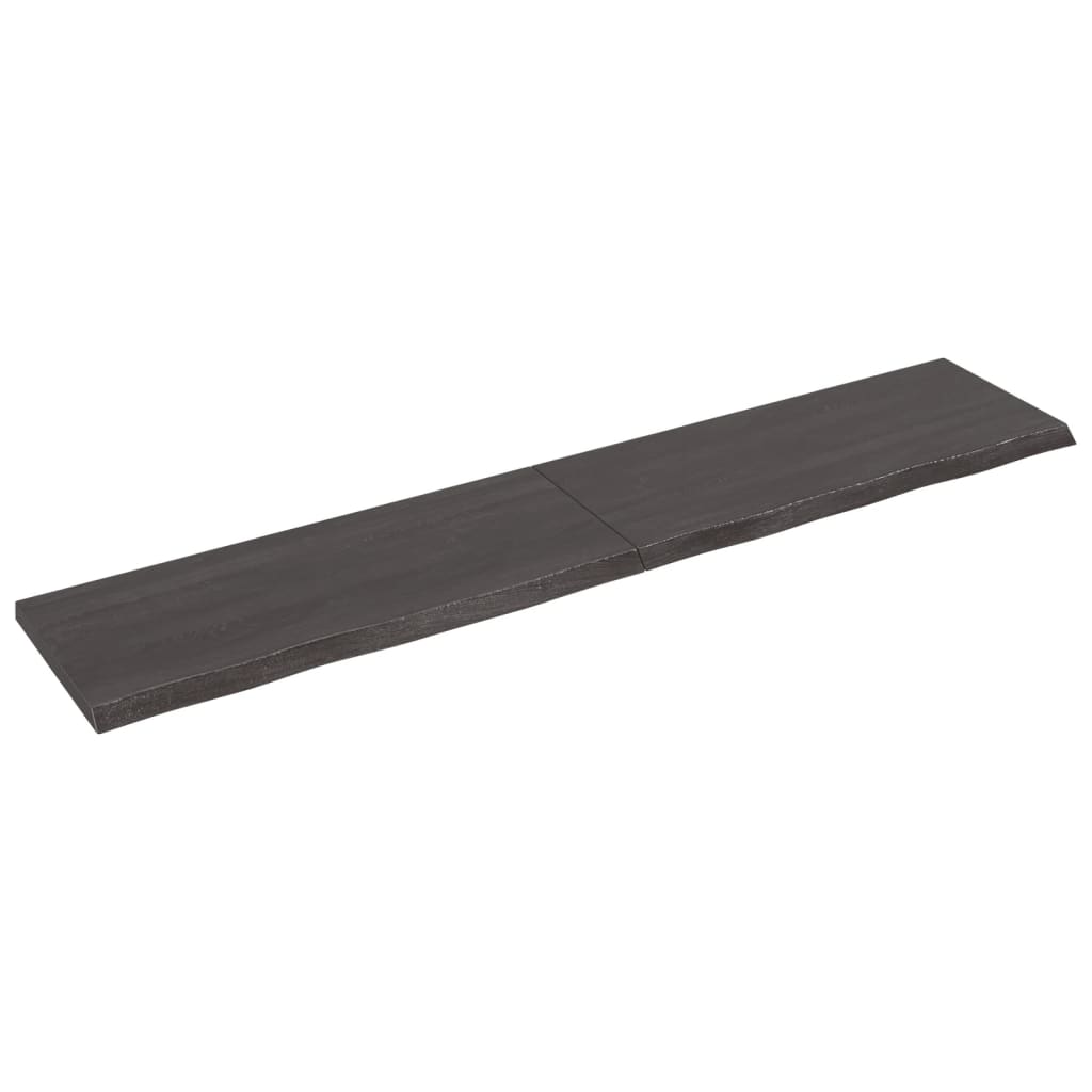 vidaXL Ripiano Marrone Scuro 200x40x(2-4) cm Massello Rovere Trattato